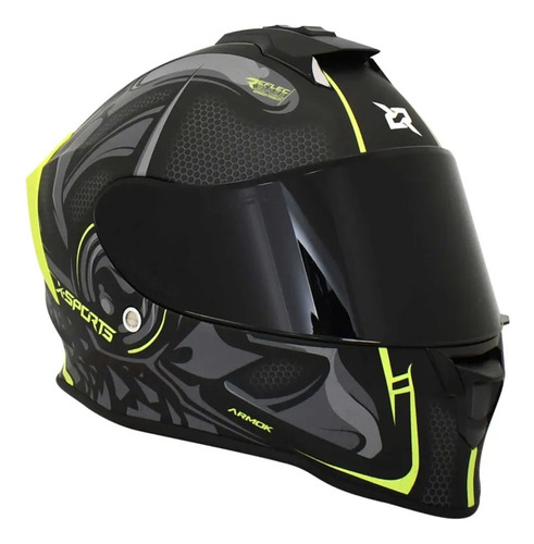 Casco Moto X-sports V151 Armok Talla M Amarillo Mate Foto 4