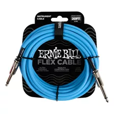 Cable De Audio Ernie Ball 6.10 Mts. Recto/recto Azul 6417