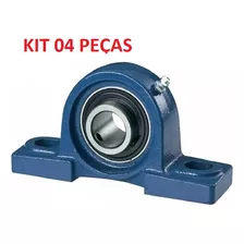 Kit 04 Und Mancal Pedestal + Rolamento Ucp207 Para Eixo 35mm
