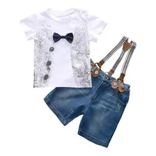 Hermosos Conjunto Para Niños Polo Y Short Jean Con Tiras