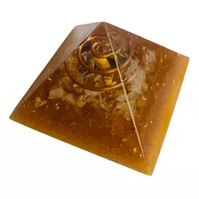 Orgonite Pirâmide Sucesso Citrino Olho De Tigre 3x4,5cm