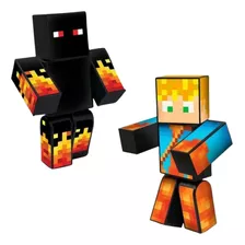 Boneco Athos + Lopers 25 Cm Minecraft Kit Com 2