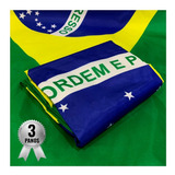 Bandeira Do Brasil 3 Panos Grande Dupla Face Pronta Entrega