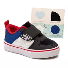 Tenis Infantil Menino Klin Baby Style 053 Preto/branco/royal