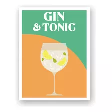 Poster Imprimible Gin Tonic Cocktail Poster Digital Deco