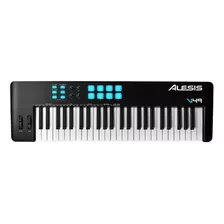 Teclado Midi Controlador Daw Compacto Alesis 49 Teclas V49ii Cor Preto