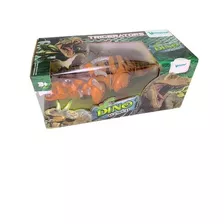 Dinossauro C/ Luz Som Boneco Triceratops Anda À Pilha 28 Cm