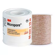 Fita Cirurgica Micropore 3m Bege 50mm X 10 M - Kit C/10 Un