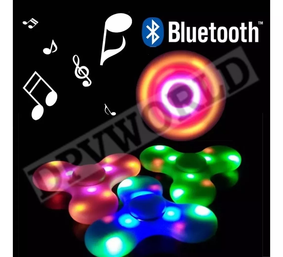 Fidget Spinner Musica Bluetooth Altavoz Luz Led Antiestres