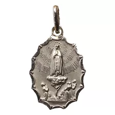 Medalla Plata 925 Virgen De Fátima #145 Bautizo Comunión