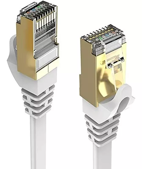 Cable Lan Ethernet Cat8 Rj45 5 Metros /  Blanco 