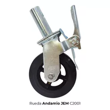 Rueda Espiga Andamio Caucho Gir Freno 6x2 35mm 200kg C2001