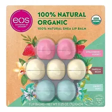 Bálsamos Labiais De Manteiga De Karité Orgânicos Eos Pack 7