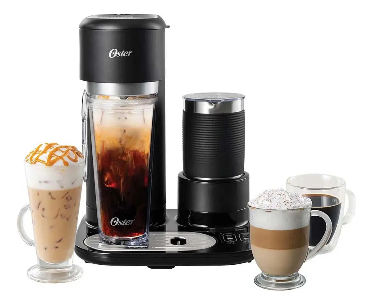 Cafetera Oster Latte 4 En 1 Con Espumador Bvstdc02b 1 Color Negro