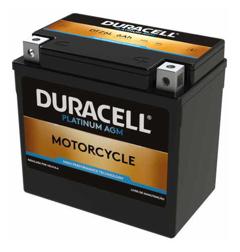 Bateria Moto Duracell 6ah Cg125 Biz C100 Scooter Dtz6l Agm
