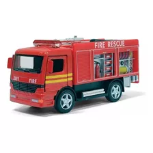 Miniatura Caminhão Bombeiros 1/38 11cm Kinsfun