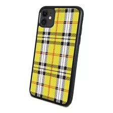 Funda Diseño Cuadro Escoces Amarillo Todos Los Modelo