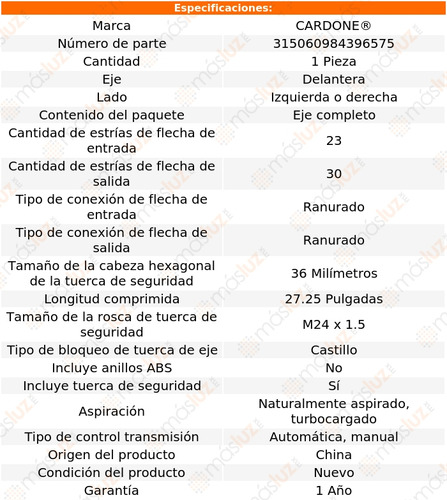 (1) Flecha Homocintica Del Izq/der Xt 4 Cil 1.8l 85/91 Foto 4