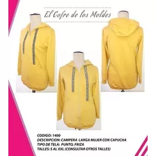 Molde Maxicampera Mujer, Patron Pack Talles S A Xxl