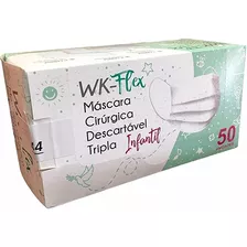 Kit Máscara Infantil Tripla Branca - 10 Caixas C/50un