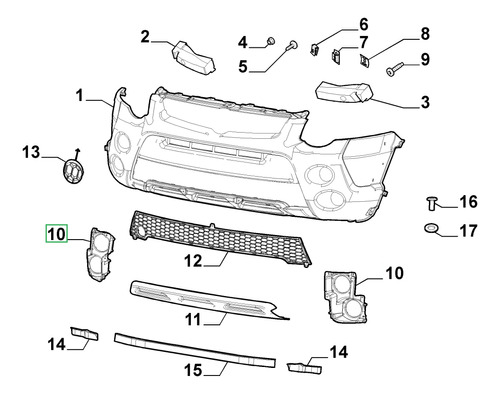 Moldura Fascia Faro Niebla Der Strada Fiat 2014 Foto 4