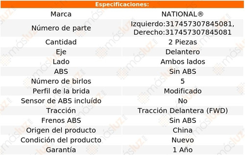 2- Mazas Delanteras Sin Abs Venture 2003/2005 National Foto 6