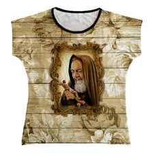 Blusa Religiosa Bata Feminina Padre Pio Bta029