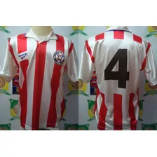 Camisa Futebol Seleção Paraguai Reebok # 4 Gamarra Anos 90