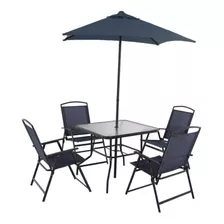 Set De Desayunador 6 Piezas Jarin Exterior Mueblepatio Azul