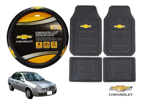 Kit Tapetes 4p + Volante Chevrolet Negro Chevy Monza C3 2009