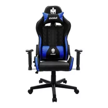 Cadeira Gamer Evolut Tanker Eg900 Azul/preto Cor Preto/azul Material Do Estofamento Couro Sintético/mesh