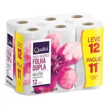 Papel Higiênico Folha Dupla Neutro Qualitá 30m 12 Unidades