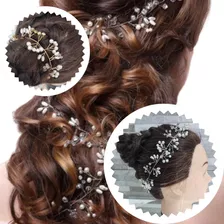 Arranjo Tiara Cabelo Noiva Debutante Fio Strass Pérolas 50cm