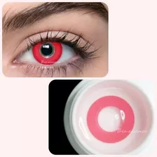 Lentes De Contactos Rosados Para Cosplay + Estuche