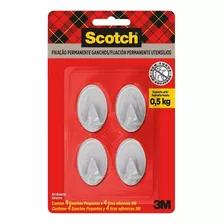 Gancho Scotch Pequeno 3m Cartela C/ 4 Ganchos