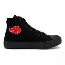 Tênis Star Akatsuki Cano Alto Casual Escolar All Black Promo