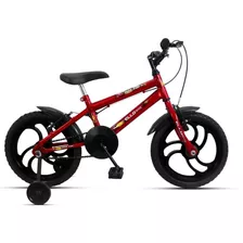 Mountain Bike Infantil Ello Bike Bike Aro 16 Freios V-brakes Cor Vermelho/preto Com Rodas De Treinamento
