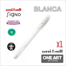 Boligrafo Uniball Signo Uni-ball Roller Gel Fine Blanca Color De La Tinta Blanco Color Del Exterior Blanco