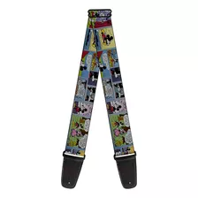 Correa De Guitarra Con Hebilla Mickey Minnie Comic Strip De 