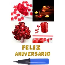 400 Pétalas +15 Velas +12 Coração + Feliz Aniversário+ Bomba