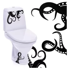 15 Piezas Kraken Octopus Toilet Decor Sticker Octopus T...