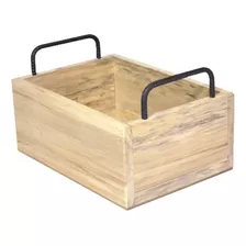 Cajon Organizador Madera Y Hierro Decorativo Guardar Objetos