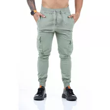 Calça Cargo Jogger Masculino Sarja E Jeans Coloridas 