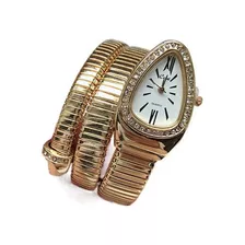 Reloj De Mujer Con Cabeza De Serpiente De Acero Inoxidable C