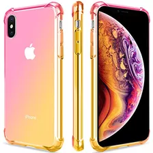 For iPhone XS Case Clear iPhone X Case Cute Gradient Sl...