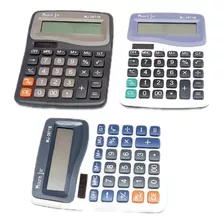 3 Calculadoras Grande C 12 Dig. De Mesa Balcão Escritório Mj