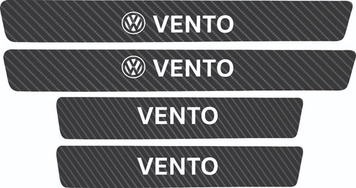 Sticker Vinil Estribos Automvil Carbono 5d Vento Vw Foto 2