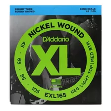 Daddario Exl-165 Juego 4 Cuerdas Bajo Eléctrico 45-105