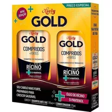 Shampoo 275ml + Condicionador 175ml Niely Gold Comp + Fortes