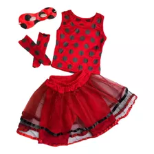 Fantasia Infantil Lady Bug Com Luva E Máscara Joaninha